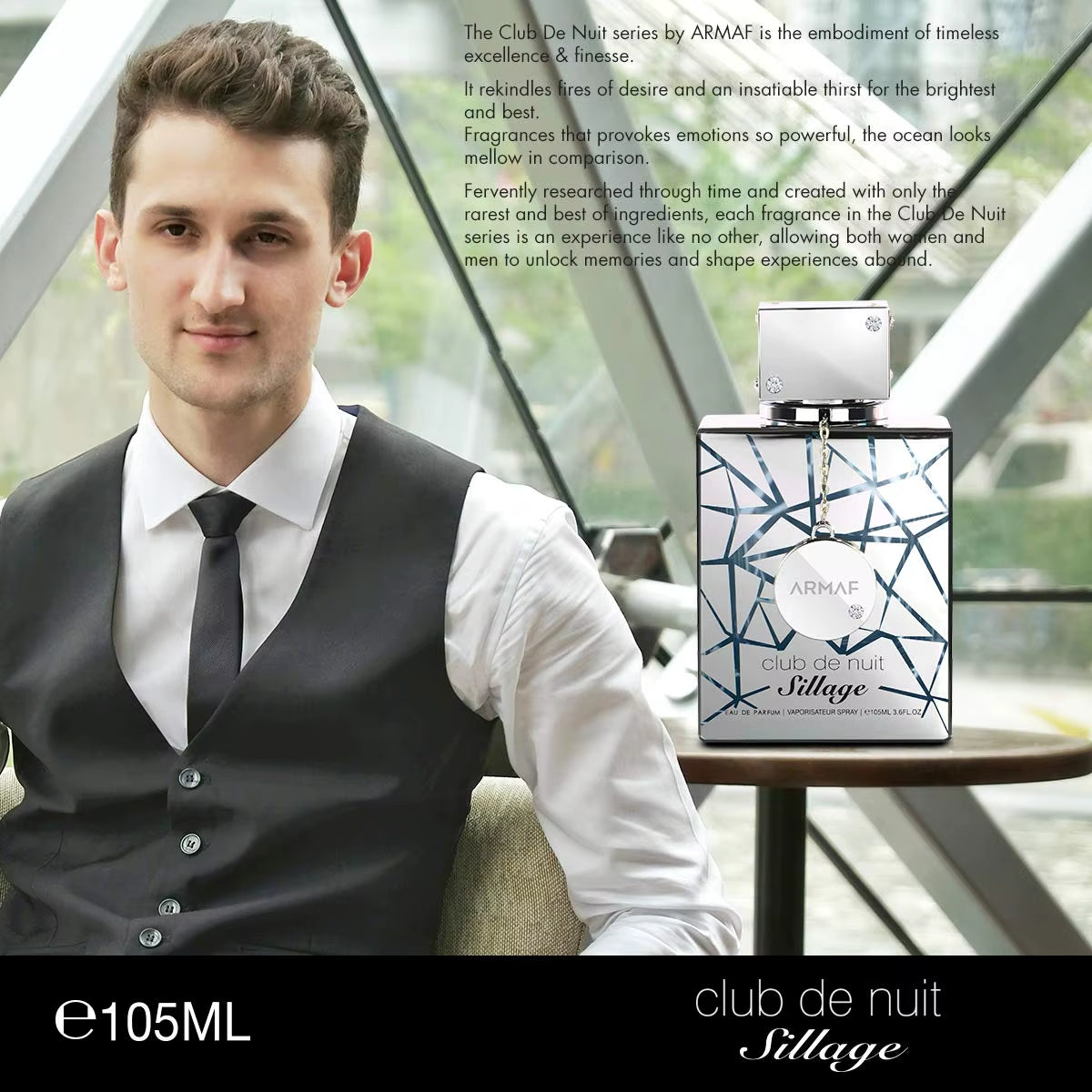 Club De Nuit Sillage for Unisex Eau De Parfum Spray, 3.6 Ounce